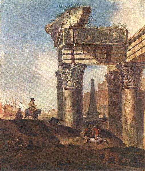 Jan Baptist Weenix Ancient Ruins France oil painting art